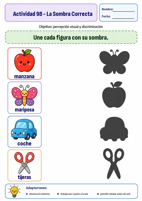 Actividad: la sombra correcta