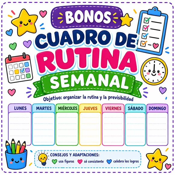 Bono: cuadro de rutina semanal